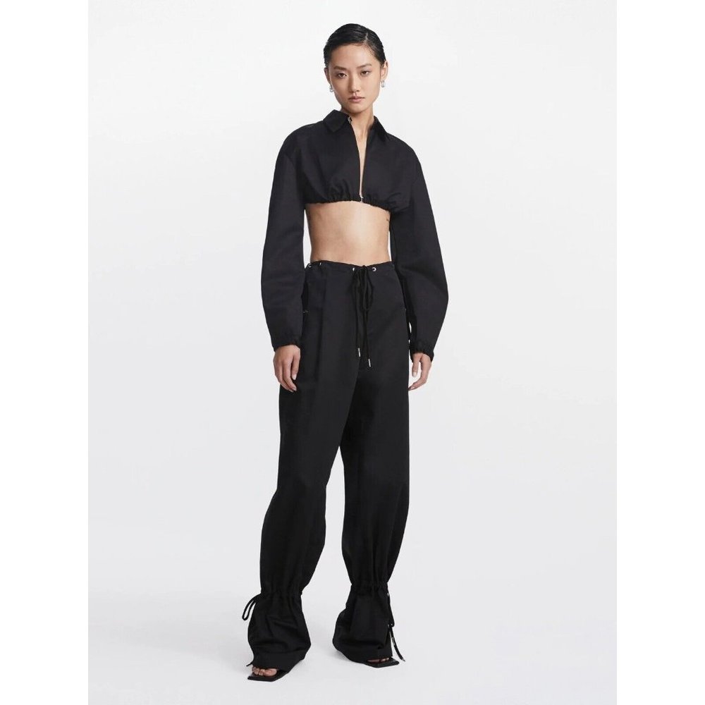 Dion Lee Eyelet Tie Parachute Pants Black